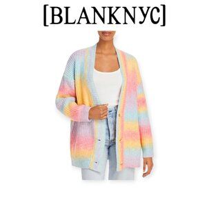 BLANKNYC I Hope So Multicolored Rainbow Pastel Dreamy Romantic Cardigan XL EUC